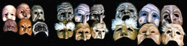Masks used in theatre training and performance