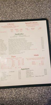 Other options on the menu