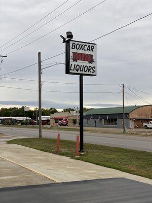 Sign for Boxcar Liquors
