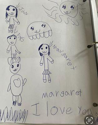 My client's daughter drew this for me during one of our showings. They moved in to a GORGEOUS home in 2020. I love you, too, Judy!