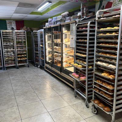This is a self- serve bakery. Grab a tray & tongs and pile on a variety of freshly baked goods.