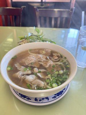 Rare steak and brisket pho