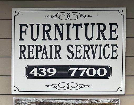 Furniture repair & refinishing. Get your loose chairs reglued here. Over 50 years at this location!