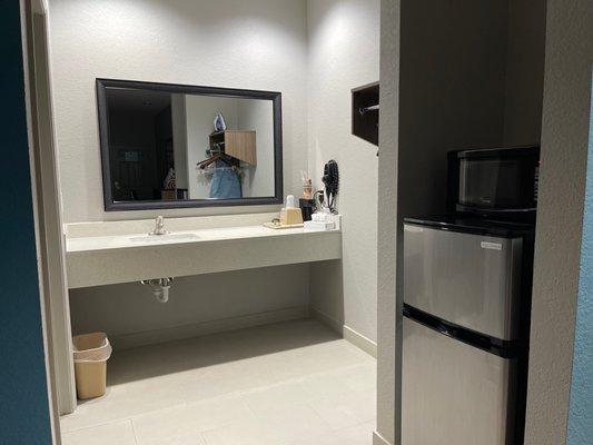 Fridge microwave toiletries
