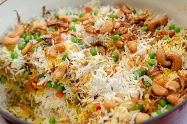 Benarasi  Biryani - Aromatic Basmati Rice cooked with organic vegetables and served with raita