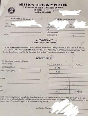 Mission Test Only Center