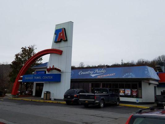 The front of the building