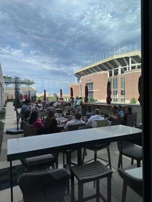 Space outside too to sit and drink and overlook Kyle Field.