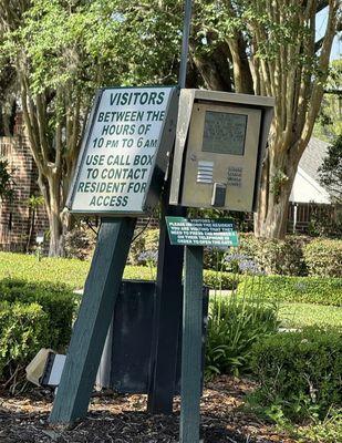 Call box is old and falling apart