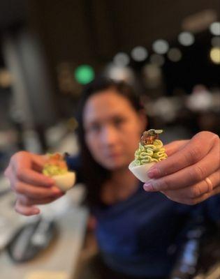 The deviled eggs are incredible