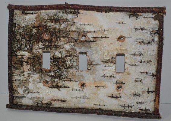 Real Birch Bark Switch Plate Covers