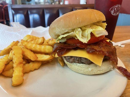 Bacon cheeseburger.