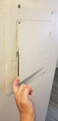 Fuse box access screwed close. That's not a fire hazard right?