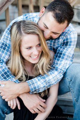 Apex backyard engagement session by Silver Feather Studios, a Burlington, NC wedding photographer
