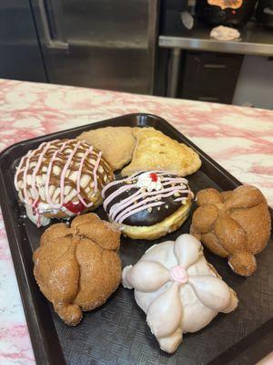 Various sweet breads.