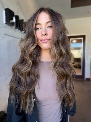 Two rows of Jax Manes extensions and a balayage