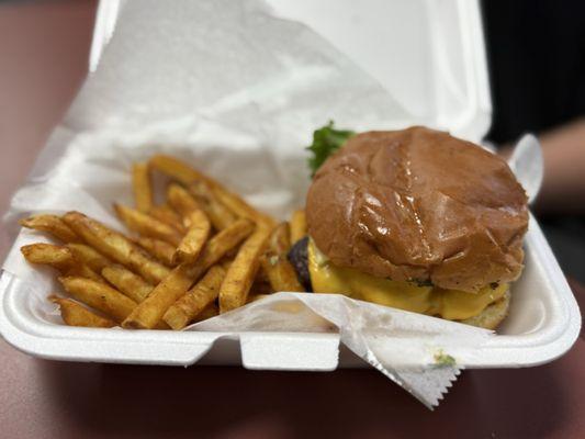 Smashburger and fries