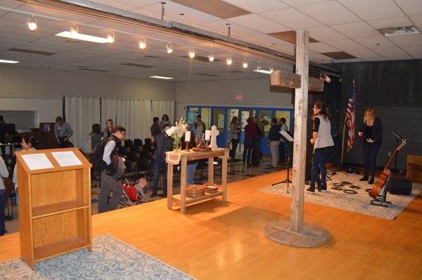 Worship service at Whitsitt Elementary