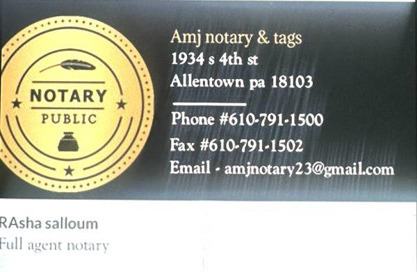 AMJ Notary & Tags