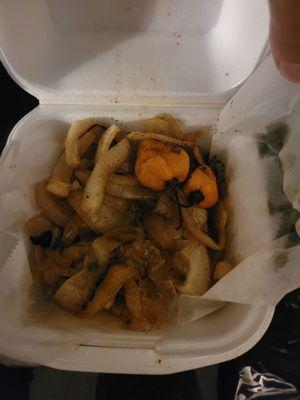 Grilled Habaneros & grilled onion