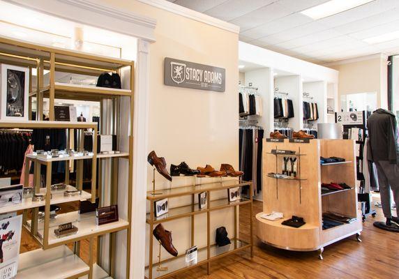 Stych carries men's accessories, shoes, casual wear, and suits to tuxedos.