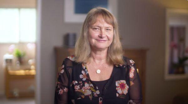 Our owner, Gabrielle Hildebrand, in the spa.