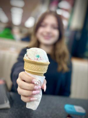 Peppermint single dip cake cone!