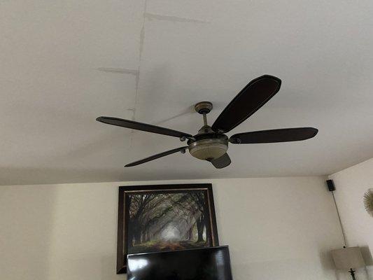 Celling damage from my washing machine installed wrong from conns