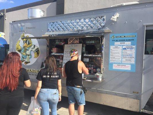 The truck! (and a nice line of people)