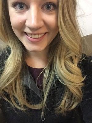 After my hair cut with Miki! She trimmed, gave me more layers, and then curled it for my night out!