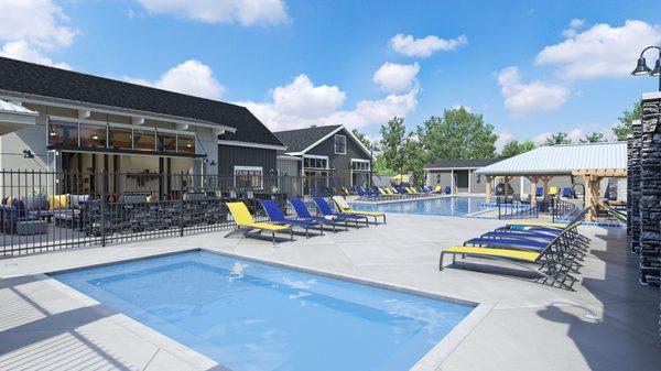 Resort Style Pool + Hot Tub