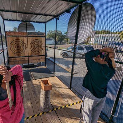 MOBILE AXE THROWING
Looking for a fun event but don't want to fight the traffic? Let us bring axe throwing to you.