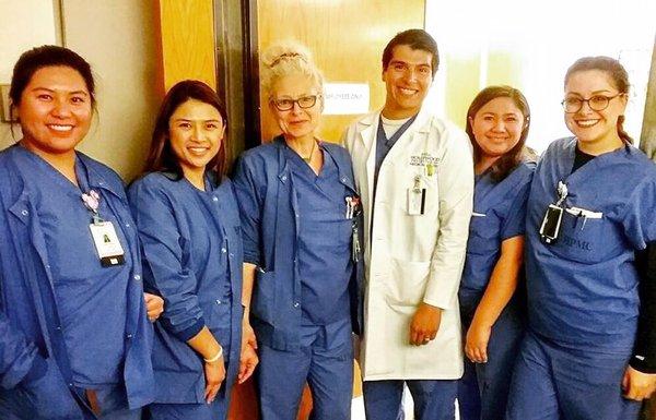 Dr. Turriago with Labor & Delivery nurses @ Hollywood Presbyterian