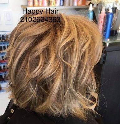 Low light & high lights, blend with bold lush shades of caramel and brown color shades.