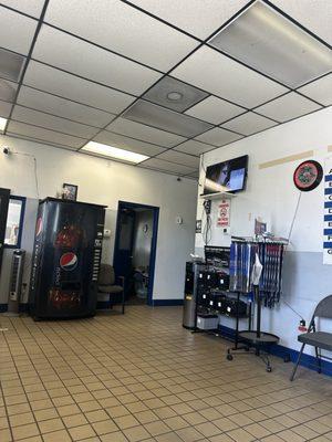 Inside the place for waiting