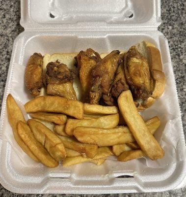 6-pc wings and fries