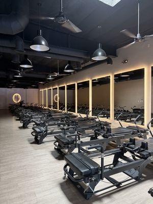 Reformer set up at Honor Pilates