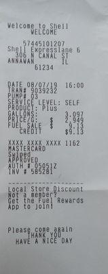 7 août 2019 / $9.13 d'essence pour notre moto