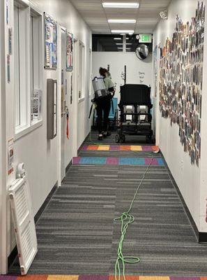 Office floor vacuuming