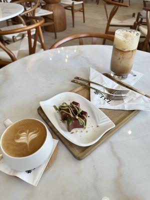 Latte, Texas Shape Dubai Chocolate and Shaken Espresso