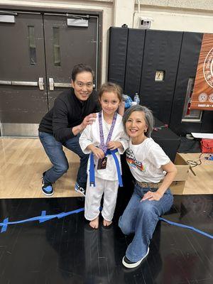 Kobrai Kai crew at tournament with one of our students.