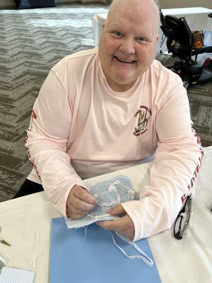 At the Smocking Arts Guild Of America sewing convention.