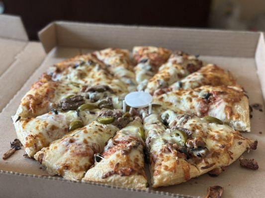 Definitely not Chicago Style Deep Dish, was not as advertised, however taste was very good.