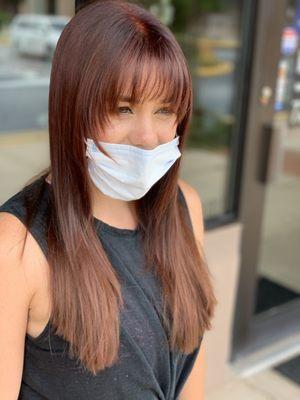 Our beautiful client loves her red!