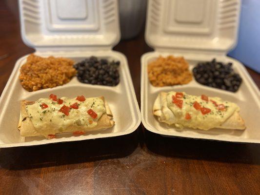 Chicken Burrito with Cheese Sauce