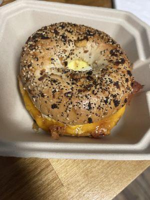 Bacon, egg and cheese everything bagel