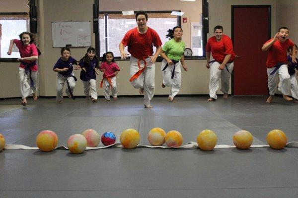 Summer camp fun!!! Dodgeball!!! OSU!!!