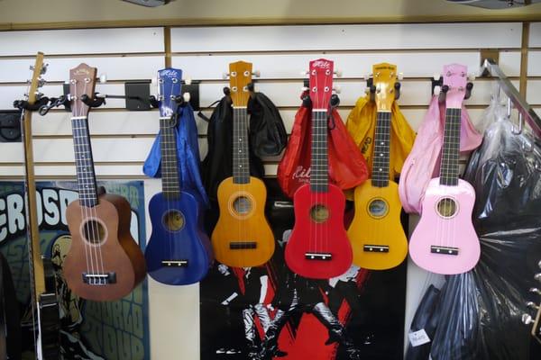 AME has ukelele's made from hiLo, Luna, Lanikai, Diamond Head and others. The Hilo's start at $40