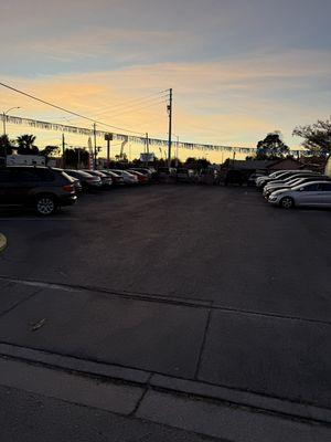 Entrance to vehicle lot