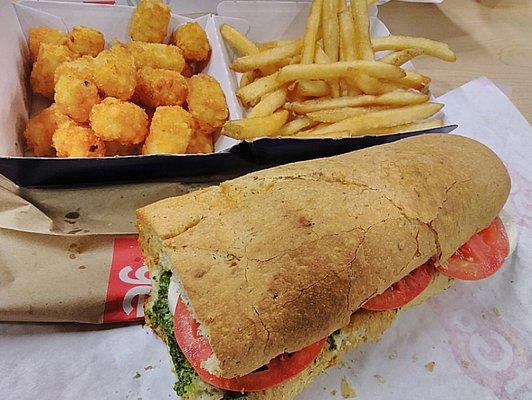 Toasted caprese sandwich